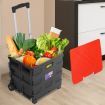 Foldable Shopping Cart Trolley Pack & Roll Folding Grocery Basket Crate Portable