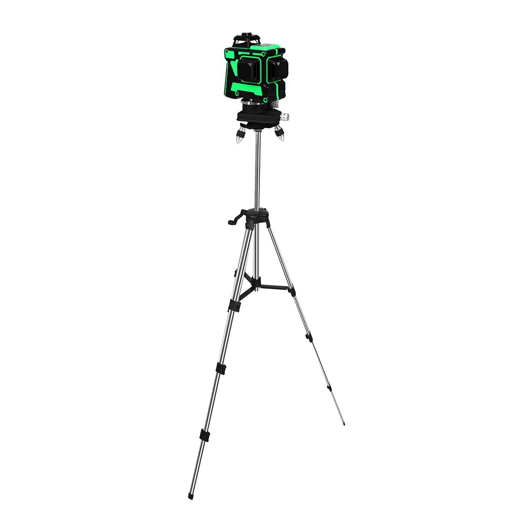 Traderight Laser Level Green Light Self Leveling 3D 12 Line Measure 1.5M Tripod