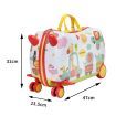 BoPeep Kids Ride On Suitcase Children Travel Luggage Carry Bag Trolley Zoo