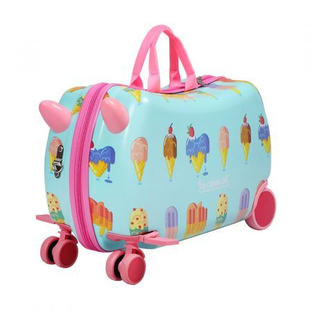 BoPeep Kids Ride On Suitcase Children Travel Luggage Carry Bag Trolley Ice Cream