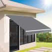 Folding Arm Awning Retractable Manual Sunshade Canopy Window Patio Pivot 2.5 x 2