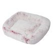 Dog Calming Bed Warm Soft Plush Comfy Sleeping Kennel Cave Memory Foam Pink M