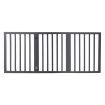 Wooden Pet Gate Dog Fence Retractable Barrier Portable Door 3 Panel Grey