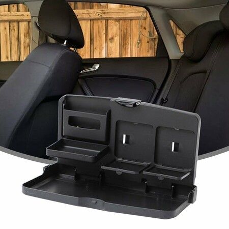 Car Table Fixed Backrest Tray Car ABS Beverage Rack Tray Black Car Seat