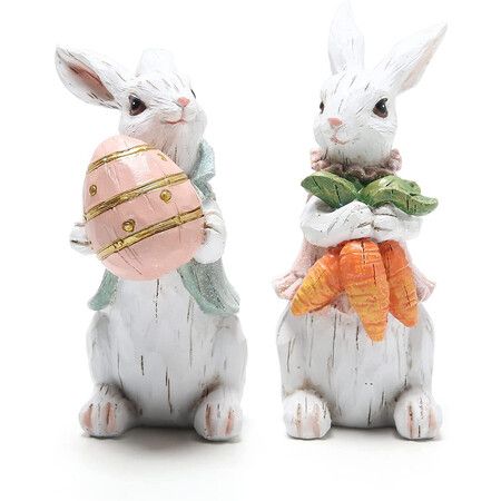 Easter Bunny Decorations For Home Decor White Rabbit 2 Pieces Crazy S - Rabbit Home Decor