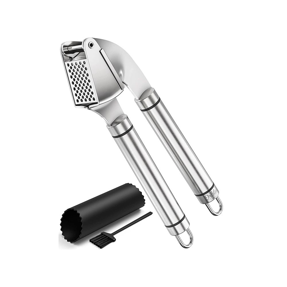 Garlic Press, Stainless Steel Mincer, Crusher And Peeler Set