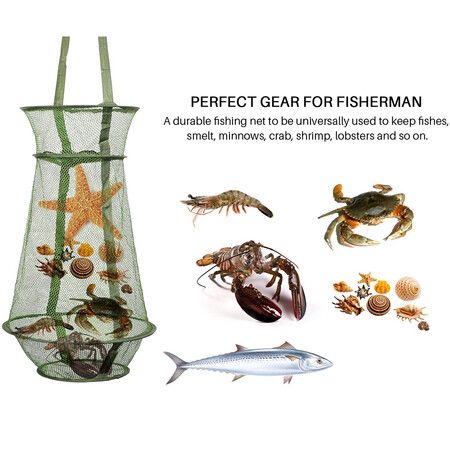 Fishing Net Mesh Fish Trap Collapsible Fish Cage