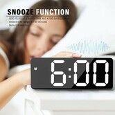 Digital Alarm Clock, LED Clock for Bedroom, Electronic Desktop Clock with Temperature Display