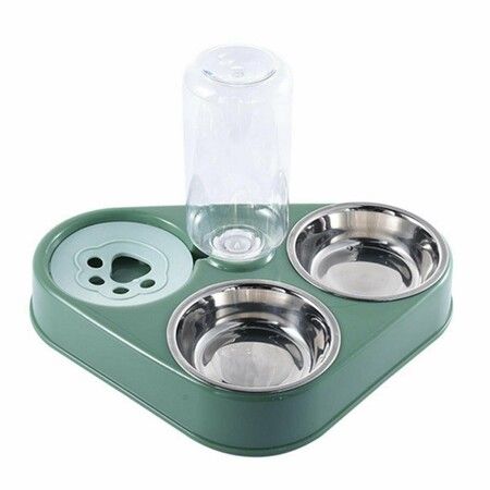 Water Bottle With Feeder Bowl Automatic Drinking Bowl Stainless Steel 3 Bowls For Pets