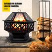 Polygonal Fire Pit BBQ Grill Smoker Brazier Fireplace Portable Outdoor Patio Camping Heater 28 Inch