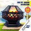 Polygonal Fire Pit BBQ Grill Smoker Brazier Fireplace Portable Outdoor Patio Camping Heater 28 Inch