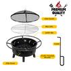 2 In 1 Fire Pit BBQ Grill Fireplace Smoker Brazier Outdoor Patio Heater Camping Portable 30 Inch