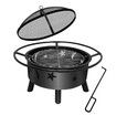 2 In 1 Fire Pit BBQ Grill Fireplace Smoker Brazier Outdoor Patio Heater Camping Portable 30 Inch