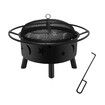 2 In 1 Fire Pit BBQ Grill Fireplace Smoker Brazier Outdoor Patio Heater Camping Portable 30 Inch