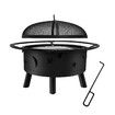 2 In 1 Fire Pit BBQ Grill Fireplace Smoker Brazier Outdoor Patio Heater Camping Portable 30 Inch