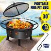 2 In 1 Fire Pit BBQ Grill Fireplace Smoker Brazier Outdoor Patio Heater Camping Portable 30 Inch
