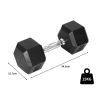 Centra Rubber Hex Dumbbell 15kg Home Gym Exercise Weight Fitness Training