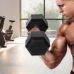 Centra Rubber Hex Dumbbell 17.5kg Home Gym Exercise Weight Fitness Training