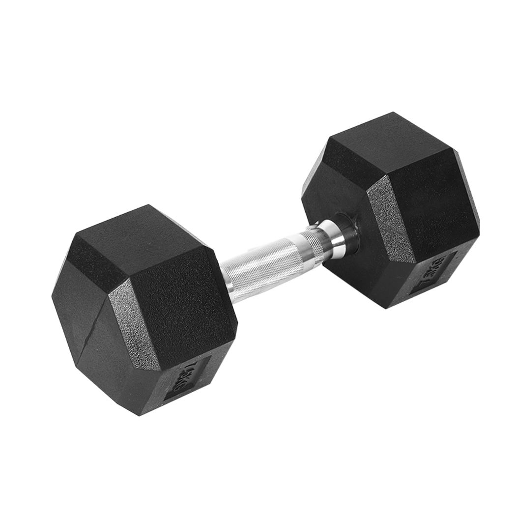 Centra Rubber Hex Dumbbell 20kg Home Gym Exercise Weight Fitness Training