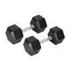 Centra 2x Rubber Hex Dumbbell 10kg Home Gym Exercise Weight Fitness Training