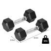 Centra 2x Rubber Hex Dumbbell 5kg Home Gym Exercise Weight Fitness Training