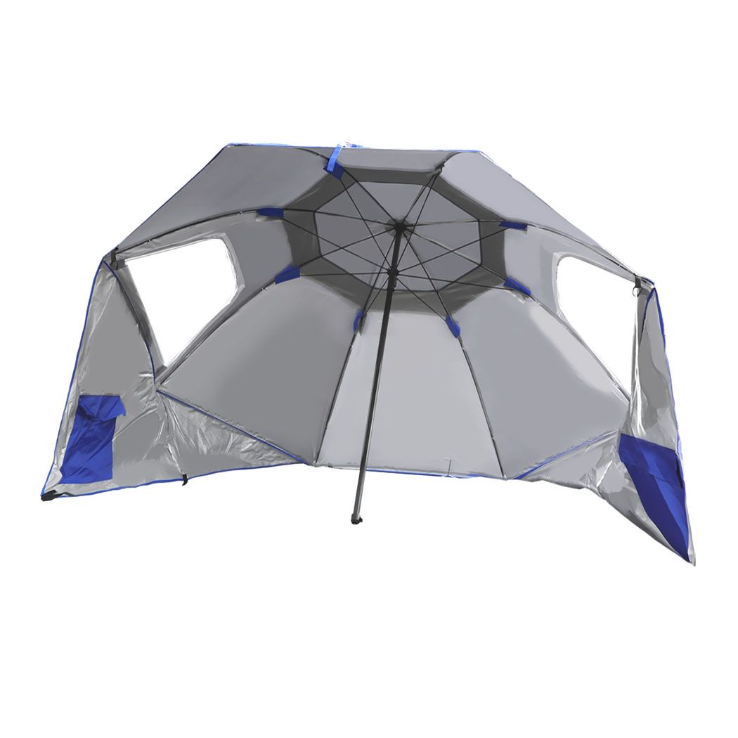 Mountview Beach Umbrella Outdoor Umbrellas Sun Shade Garden Shelter 2.33M Blue