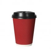 100 Pcs 12oz Disposable Takeaway Coffee Paper Cups Triple Wall Take Away w Lids