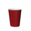 200 Pcs 12oz Disposable Takeaway Coffee Paper Cups Triple Wall Take Away w Lids