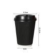 500 Pcs 12oz Disposable Takeaway Coffee Paper Cups Triple Wall Take Away w Lids