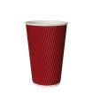 100 Pcs 16oz Disposable Takeaway Coffee Paper Cups Triple Wall Take Away w Lids