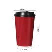 100 Pcs 16oz Disposable Takeaway Coffee Paper Cups Triple Wall Take Away w Lids