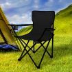 2Pcs Folding Camping Chairs Arm Foldable Portable Outdoor Fishing Picnic Chair Black