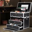 Portable Makeup Case Cosmetic Organiser Box Beauty Travel Suitcase 5 in 1 Black