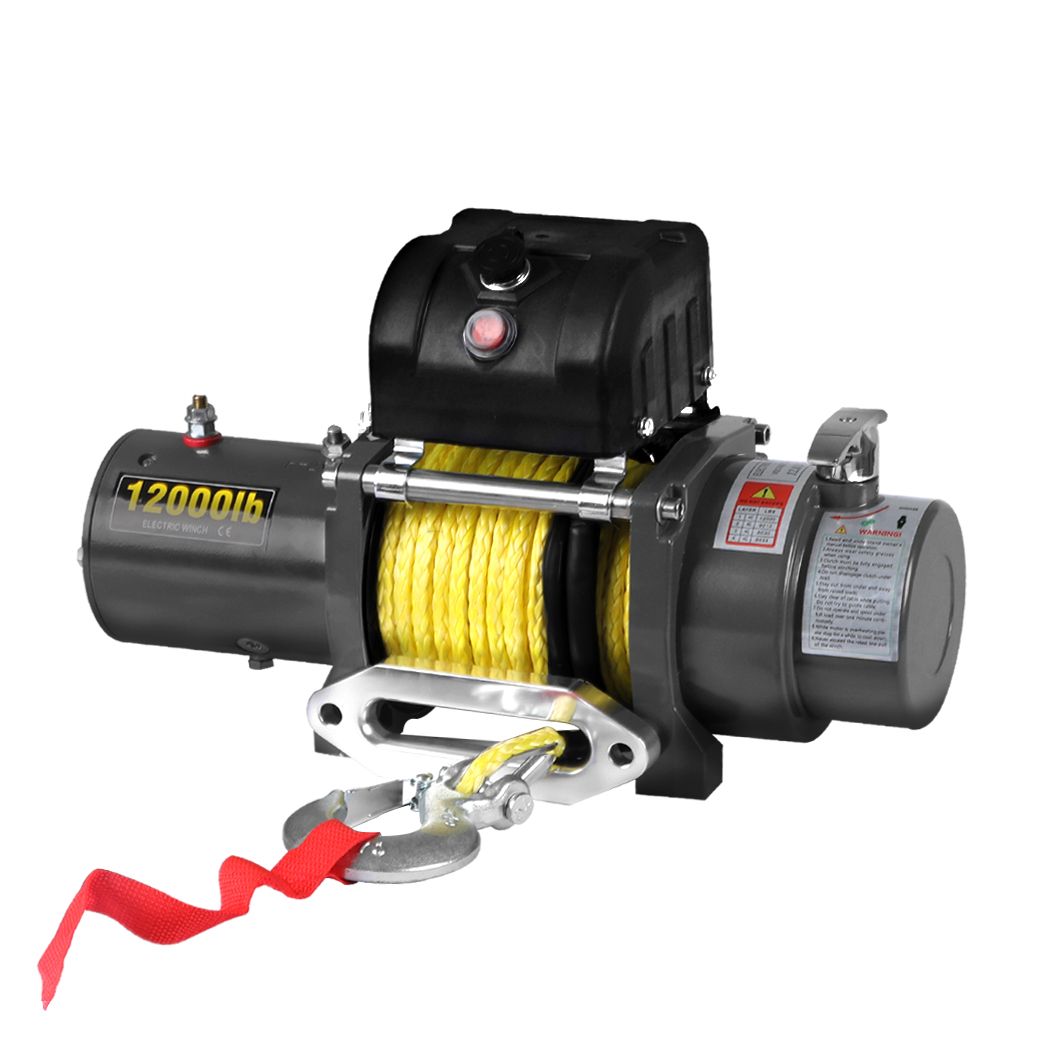 5443kgs Electric Winch Wireless Control 12V with Synthetic Rope