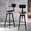 Levede 2x Industrial Bar Stools Chairs Kitchen Stool Wooden Barstools Swivel