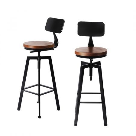 adjustable wood bar stools with backs