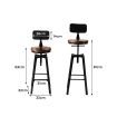 4x Bar Stool Kitchen Wooden Metal