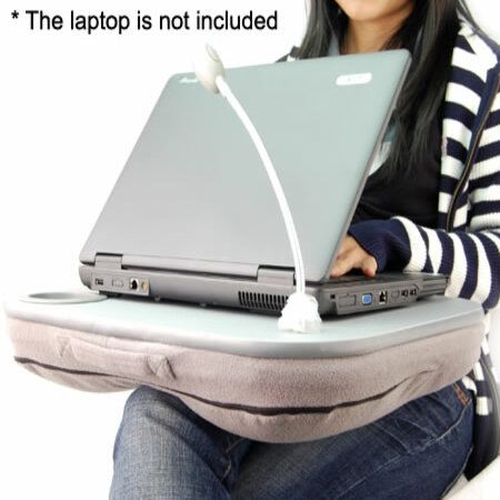 Multi Functional Padded Laptop Lap Desk With Lamp And Cup Pen