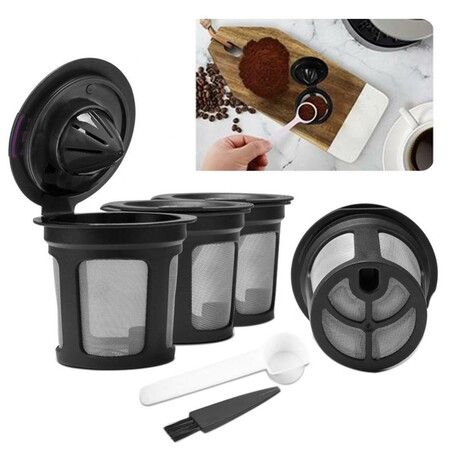 6Pcs Reusable Coffee Capsule Cups Coffee Capsules Packaging Refillable Filter Accessories Cafe Supplies for Keurig K Cup