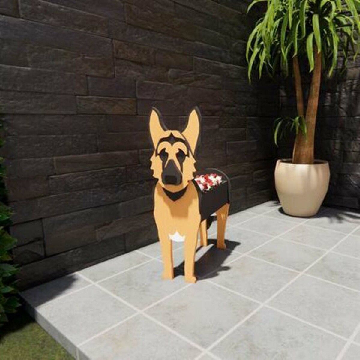 German Shepherd Pot, German Shepherd Flower Pot, Dog Shaped Succulent Flower Pot, Animal Shaped Succulent Vase For Home Garden Office Desktop Decoration