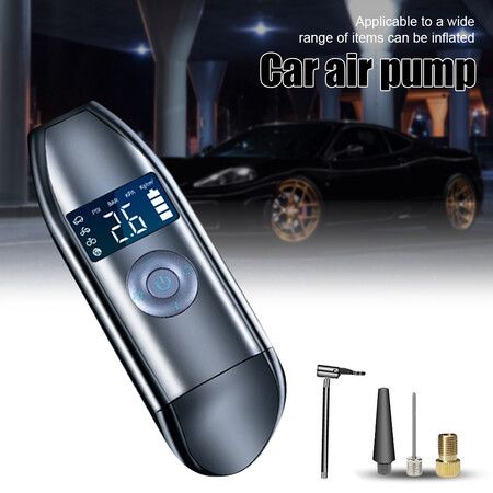 Portable Car Air Compressor Rechargeable Mini Air Pump Bicycle Tire Inflator Digital Display Motorcycle Ball Inflatable Pump