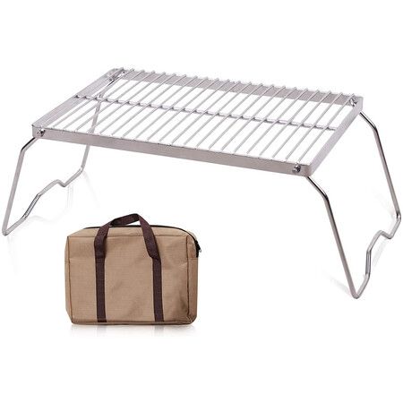 Portable Stainless Steel Folding Grill with Carry Bag