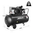 Air Compressor 200L Rated 4HP Belt Drive Inflator Tank Portable Electric Copper Pump