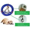 Stainless Steel Pet Dog Tie Out Cable - Double Head Dog Leash  for Medium Large Pet Dogs (5m/16Ft, Blue)