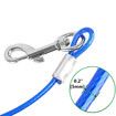 Stainless Steel Pet Dog Tie Out Cable - Double Head Dog Leash  for Medium Large Pet Dogs (5m/16Ft, Blue)