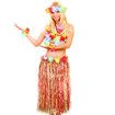 8 Pieces Hawaiian Grass Hula Skirt Set, Necklace Bracelets Bikini Top - Mixed Color Skirt