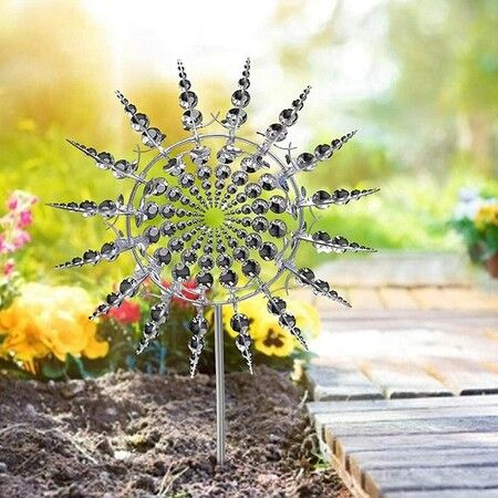 Unique And Magical Metal Windmill Outdoor Wind Spinners Wind Catchers Yard Patio Lwn Garden Decoration Jardineria Decoracion