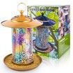 Solar Bird Feeders for Garden Hanging Bird Feeder,Mosaic and Copper, Waterproof Yard Lantern Decoration for Cardinals Bird Feeder