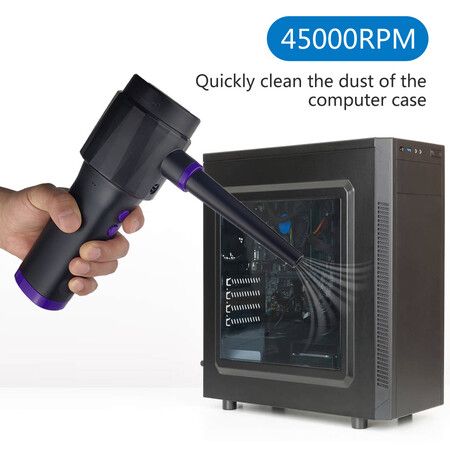 Wireless Air Duster for Computer Compressed Air Fan & Vacuum Cleaner Rechargeable Portable Car Home PC Keyboard Cleaner