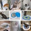 Cat Training Kit System for Toilet,Professional Kitty Toilet Trainer Urinal Seat with Extra Blue Tray-Teach Cat to Use Toilet